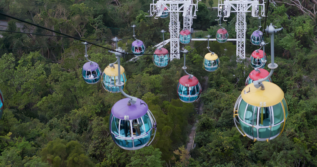 Cable Cars at Ocean Park in Hong Kong