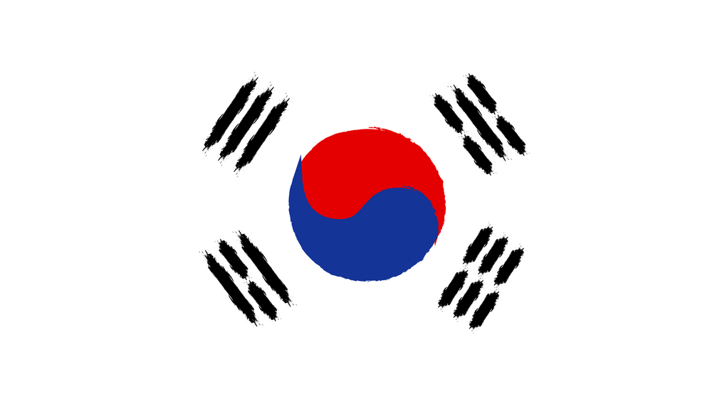 Flag of South Korea brush stroke grunge style background.